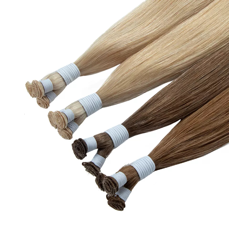 Hot Selling Hand Tied Wefts Remy Human Hair Extension Cuticle Aligned Hand Tied Wefts